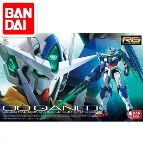 Original Gundam RG 1/144 Model GUNDAM GNT-0000 00 QAN[T] 00Q Mobile Suit Kids Toys With Holder