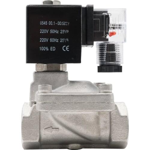 SLP Series Pilot Diaphragm Solenoid Valve,G1/2" to G2" High Pressure Stainless Steel Normally Closed Water Valve,NBR VITON Seal