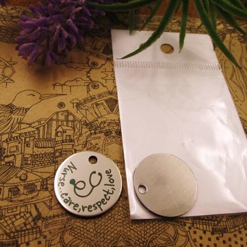 20pcs--"Nurse..care,respect,love"stainless steel charms more style for choosing DIY pendants for necklace