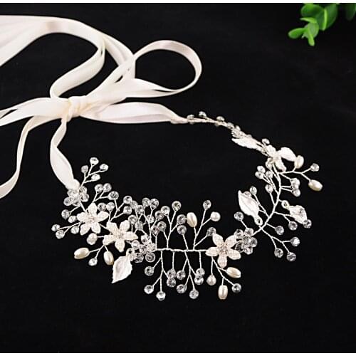 Handmade Exquisite Silver Leaves Wedding Belt Flower Wedding Sash Rhinestone Wedding Sash Applique Jewel Belt New Bridal Belt