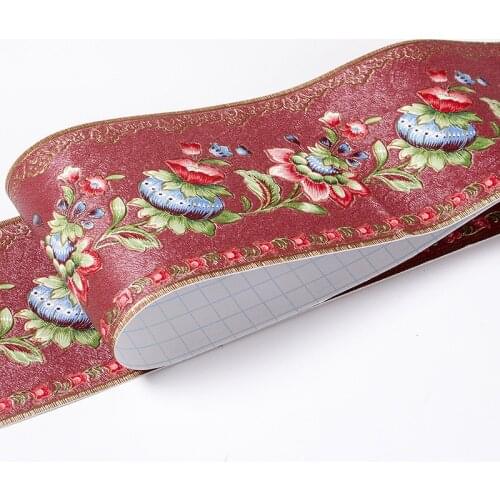 European Style Self-Adhesive Waistline Wall Stickers Pastoral Room PVC Decorate Wallpaper Bathroom Waterproof Border Stickers