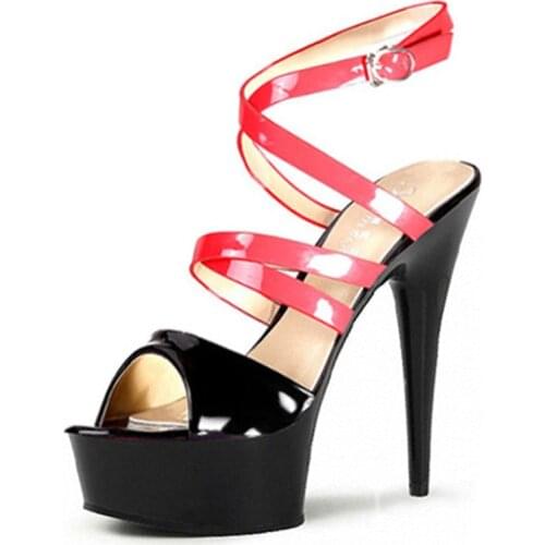 Sexy high-heeled sandals women spool heels platform heels pole dancing shoes 15cm