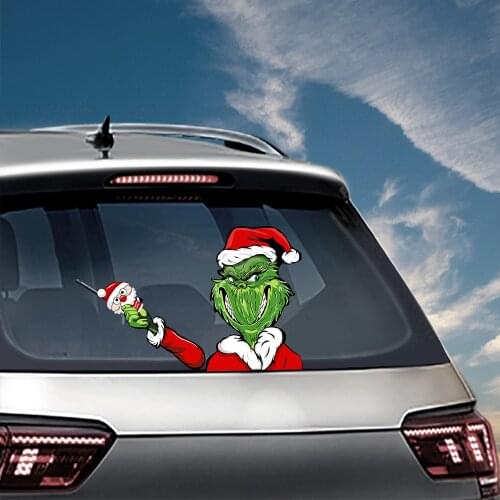 Funny Christmas Waving Window Wiper Decals Removable Auto Styling Rear Decoration Rear Windshield for Car Stickers 28cm