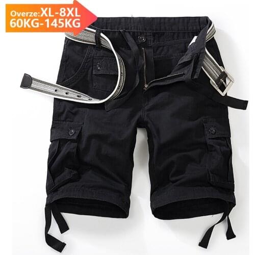 Summer Mens Casual Shorts Pants Classic Multi-pocket 98%Cotton Bermuda Straight short Pants Oversize Large size 4 5 6 7 8XL