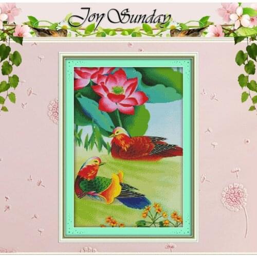 Mandarin Duck Patterns Counted Cross Stitch DIY 11CT 14CT Cross Stitch Sets Animals Cross-stitch Kits Embroidery Needlework