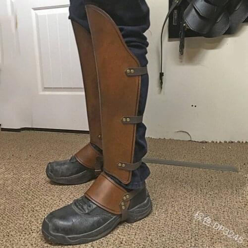 Europe and America Vintage Protective Gear Medieval Costume Accessories RetroWarrior Soldier Knight Ankle Protector Armor Boots