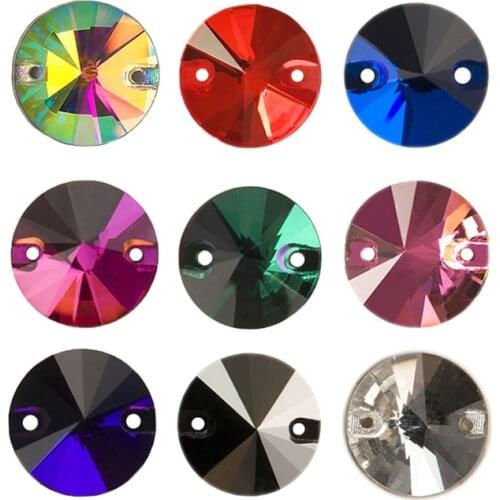 YANRUO 3200 Rivoli Sew On Strass Crystal Stones Gem Glass Rhinestones Flatback Stones For Jewelry DIY Wedding Dress