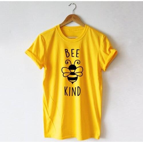 Womens Clothing Bee Kind T-shirt High Quality Tumblr Graphic Tee Shirt Top New Summer Short Sleeve Tumblr Hipster Cotton Tshirt