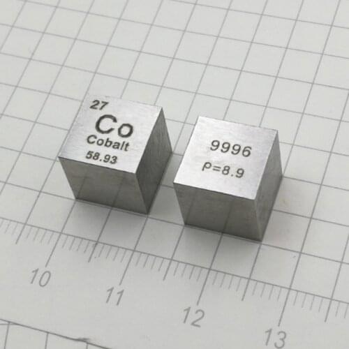 1pc Pure 99.96% Cobalt Metal Periodic Table Cube Co Metal Carved Element 8.9g Wonderful Craft Collection 10*10*10mm