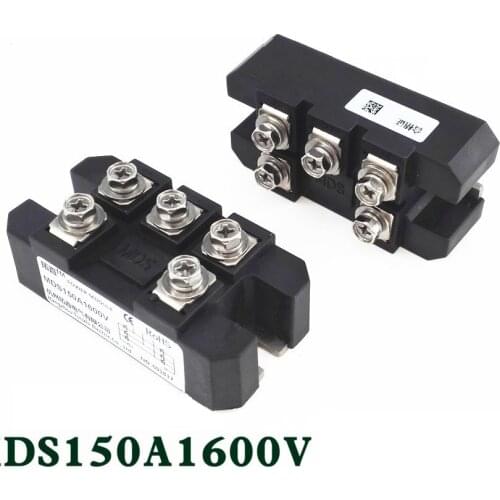 1PC MDS150A 3-Phase Diode Bridge Rectifier 150A Amp 1600V Copper 150 Celsius 80x40x33mm Metal Case Diode Bridge Control