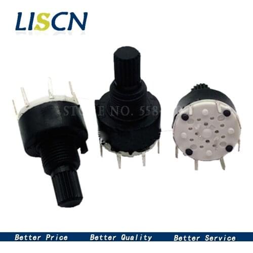 1pcs SR16 Plastic 16MM Rotary Band switch 2 Pole 3 4 position 1 Pole 5 6 8 Position Handle Length 15MM Axis band switch