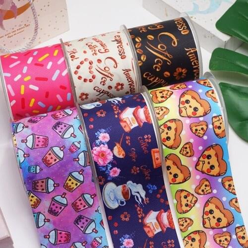 10 Yards 3inch 75mm Cartoon Printing Grosgrain Ribbon For Hair Bows DIY Crafts Handmade Accessories 54213