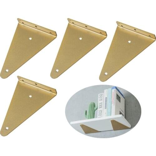 4PCS Triangular Heavy-Duty Super-Thick Iron Plate Golden Angle Bracket is Suitable For All Kinds of Room Walls