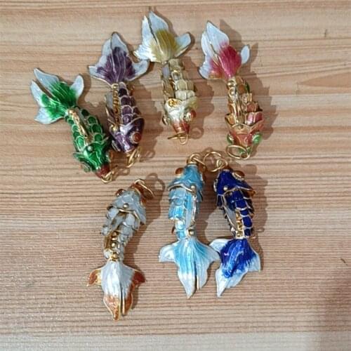 5pcs Lifelike Sway Enamel Cute Lucky Fish Pendant for Jewelry Making Handmade DIY Goldfish Earrings Necklace Keychain Charms