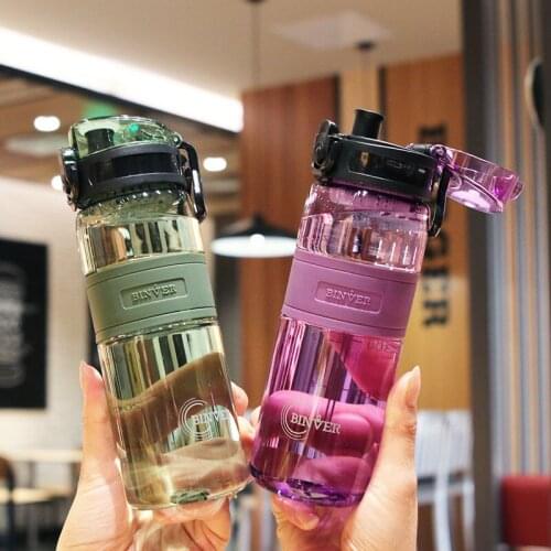 500ml Sports Plastic Cup Mens Childrens Outdoor Sports Bottles Plastic Water Bottle Large Capacity Outdoor Gradient