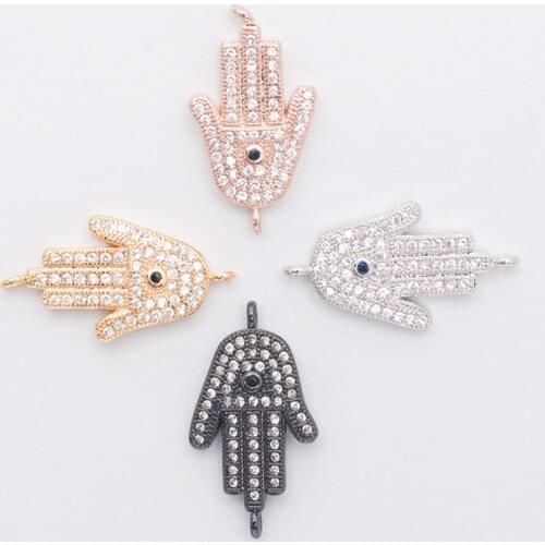 DIY Jewelry Copper Bottom Zircon Tathagata Palm Accessories Necklace Earrings Bracelet Connector Jewelry Making