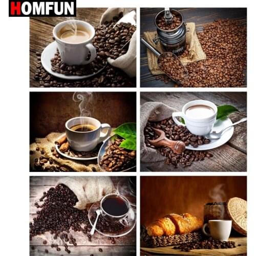 HOMFUN 5d Diamond Painting Full Square/Round "Coffee cup" Picture Of Rhinestone DIY Diamond Embroidery Home Decor