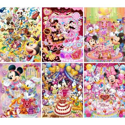 Diamond Painting Disney Mickey Happy Birthday Cartoon 5D DIY Full Square Round Embroidery Mosaic Set Cross Stitch Home Decor