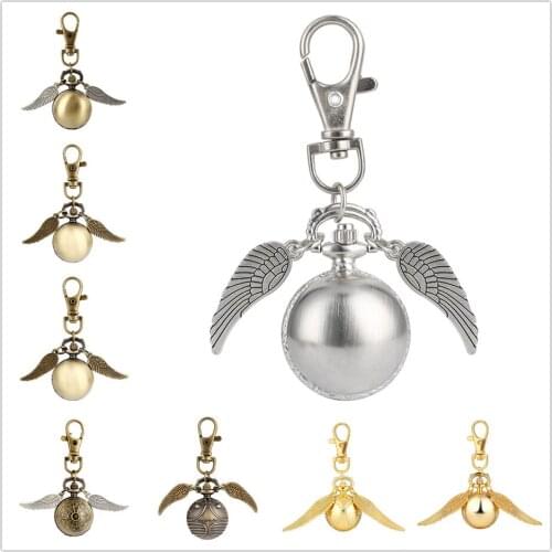 Keychain Quartz Pocket Watches Exquisite Tiny Ball Shaped Pendant Pocket Clock Unique Gifts Retro Timepiece Men Women Kids
