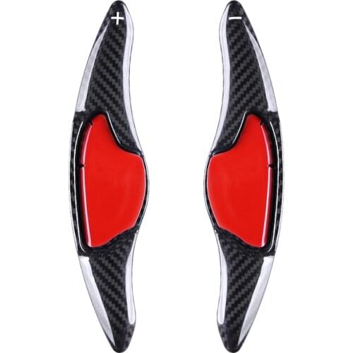 Black Red Carbon Fiber Car Steering Wheel Shift Blade Paddle Shifter Extension For Honda VEZEL 2016 2017 2018 2019