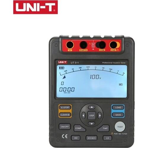 UNI-T UT511 Digital Insulation Low Resistance Testers Megohmmeter Diagnostic-Tool Data Storage Auto-range Meter