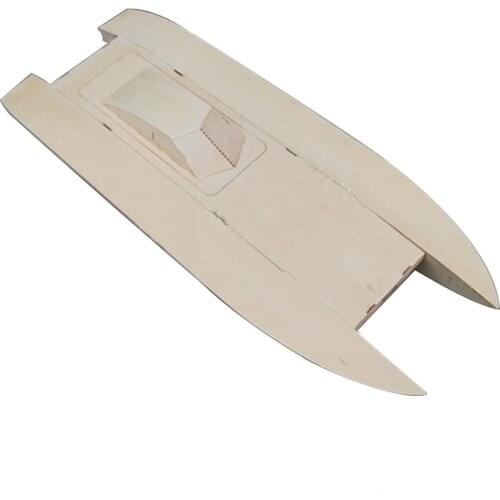 Wooden Catamaran Speedboat Catamaran Remote Control Boat Model Hand-assembled Boat Model Kit