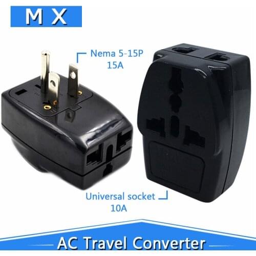 EU AU UK Swiss to US Japan Canada Philippines Thailand Taiwan Grounding US 2 in 1 Power Plug Adapter