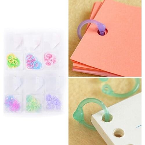 1 Box Plastic Ring Binder for Spiral Notebook Diary Loose Leaf Book Binding DIY