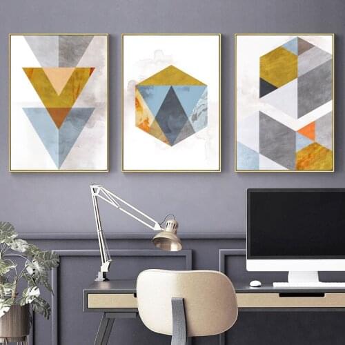 Geometric Graphic Poster Polygon Marble Texture Wall Art Nordic Style Print Canvas Painting Decoration Picture for Home Decor