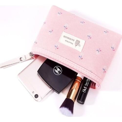 Printed canvas flower lady cosmetics zipper bag clean female finishing bag cosmetics cosmetic travel bag handbag bag