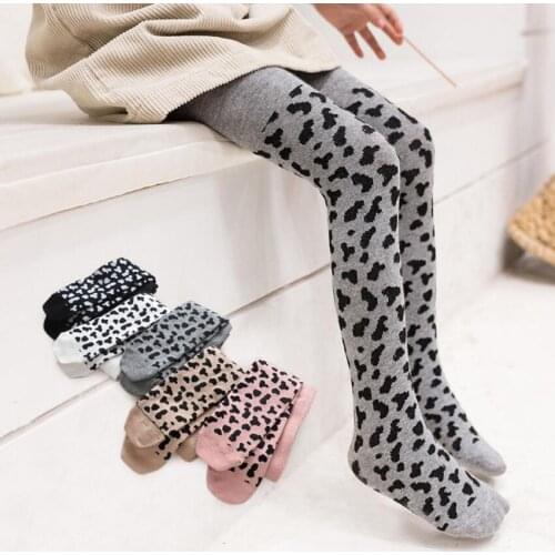 Pantyhose Cotton Girls Stockings Toddler Tights Kid Underwear Spring Autumn Tights For Girls Children Leopard Tights 1 to 9 Year