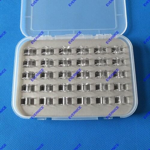 BOBBIN BOX + 30 PLASTIC HOME SEWING MACHINE BOBBINS for SINGER 2518P SA156