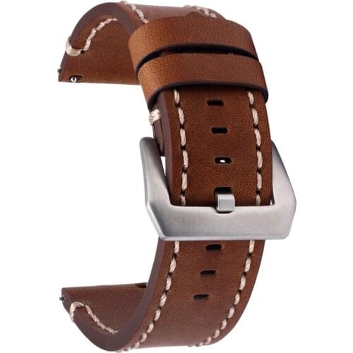 Crazy Hours Leather Strap Both Layer Genuine Leather Watch Bands Hand Made Quick Release Watch Strap Spring