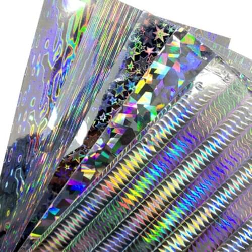10pcs 20x10cm Sticker DIY Modified Fish Scale Flash Lure Bait Tape Holographic Reflective Belt Refract Light Sequin Bionic Bait