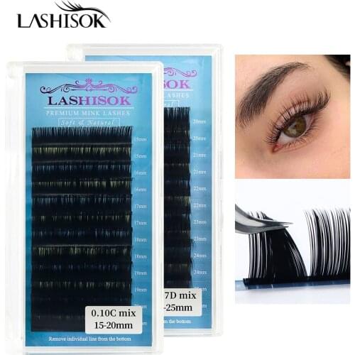 LASHISOK Long 15-20mm Eyelash Extension Individual False Lashes Extensions 20-25mm Super Long Soft Fake Eye Lashes