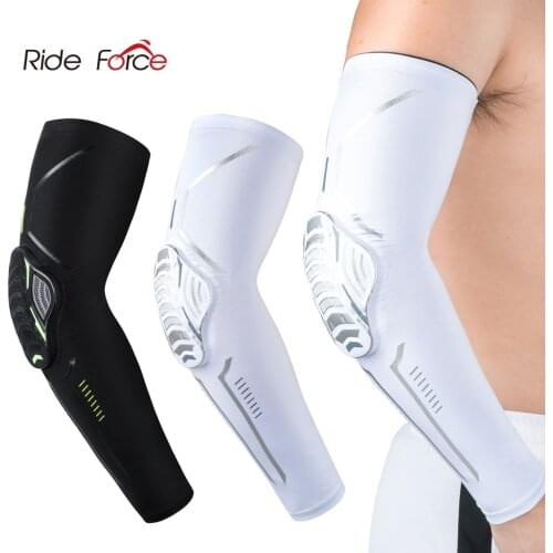 Ride Force 1 Piece Basketball Elbow Pads Elastic Foam Volleyball Sleeves Protector Fitness Gear Sports Training Support Bracers