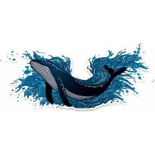 New Personality Car Stickers Reflective Wave Whale Motorcycle Decals Scratches Waterproof PVC 16cm *7cm