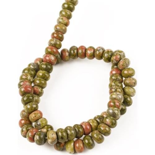 Wholesale Natural Unakite Flat Round Beads Round Loose Beads Needlework for Jewelry Making 5-8mm DIY Bracelet