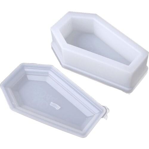 DIY Crystal Epoxy Mold Storage Box Molds Dark Vampire Coffin High Mirror Crafts Making Mould