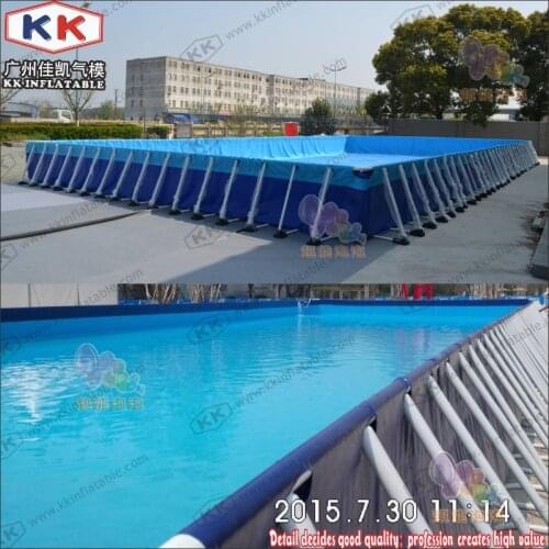 Rectangle Metal Frame Paddling Pool 0.9mm PVC Tarpaulin For Water Park