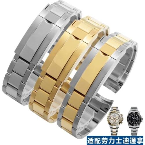 Watch Accessories Solid Stainless Steel Strap For Rolex Green Water Ghost Men And Women Folding buckle 20 21mm