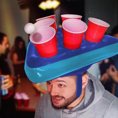 Pong Hat Game Set Inflatable Pong Game Set Beer Hats Toss Games Fun Lawn Toys Adult Kids BM88