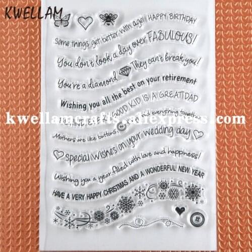 Words Christmas Snowflake Scrapbook DIY photo cards rubber stamp clear stamp transparent stamp 10x15cm KW8091122