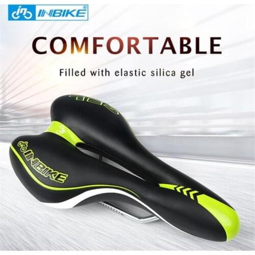 INBIKE PU Leather Bicycle Saddle MTB Road Mountain Bike Saddle Cycling Hollow Seat Soft Cushion Bicycle Parts Accessory CF125GU