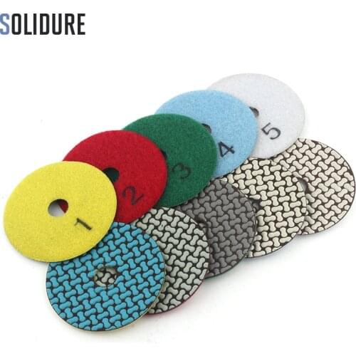 Premium quality 4 inch diamond dry 5 step polishing pads Diamond Granite Polishing Tool Marble Concrete Grinding