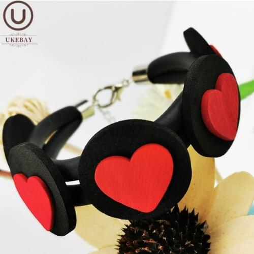 UKEBAY NEW Heart Fashion Bangles For Women Charm Bracelets Gothic Jewelry Adjustable Chains Handmade Bracelet Jewelry Cute Gifts