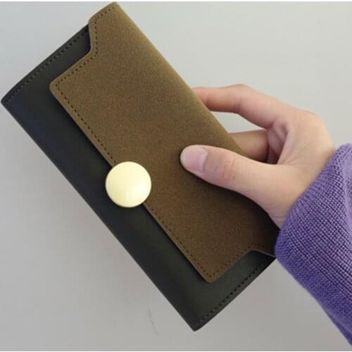 Ladies Girls Vintage Clutch Wallets Card Holder Hasp Purses Simple Fashion Women Female Wallet PU Leather Long Purse Popular FA