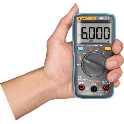 ZOYI ZT102 DC AC Voltage Current Resistance Diode Temperature Tester Automatic Polarity Identification
