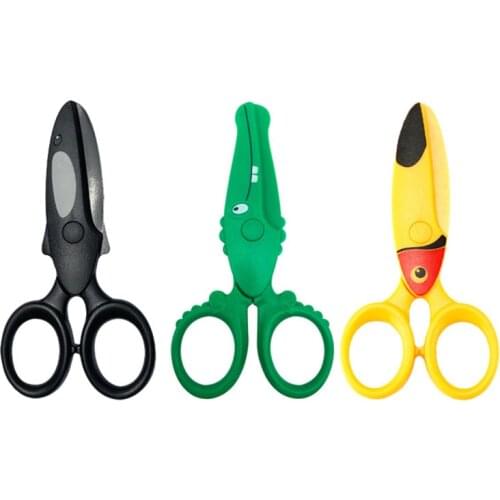 1 Piece Cartoons Mini Scissors Plastic Kindergarten Manual Round Head Safety Kids Scissors Cute Scissors