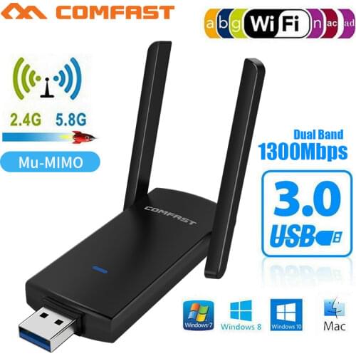 10pcs 1200Mbps Dual Band USB 3.0 RTL8812BU Wireless USB Wifi Lan Adapter Dongle 802.11ac With Antenna AP Mode For Laptop Desktop